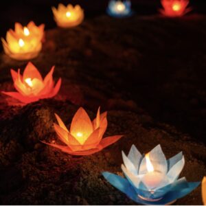 Kerzen und Teilnehmer beim Neujahr Retreat mit Soul Yoga, Yin Yoga und Gedankenfasten im Kloster. Entspannung und innere Ruhe mit Vivere Vital erleben.