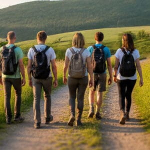 Eine Gruppe mit Vivere Vital mit Yoga und Wander Retreat in der Eifel im Kloster Steinfeld - Vivere Vital - Entspannung und Erholung, für mehr Kraft und Energie im Alltag