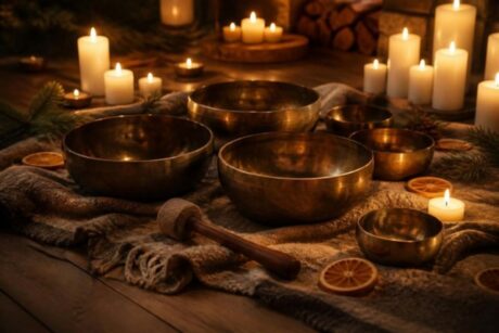 Klangschalen im Kerzenschein mit Tannengrün – Candlelight Sound Bath am 3. Advent in Ratingen bei Düsseldorf